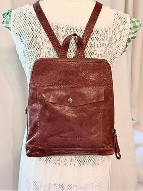 New! Spikes & Sparrow Brown leather Backpack rustic rucksack